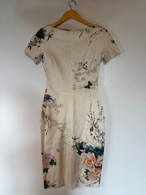 Zara Floral Print Cream Dress NWOT
